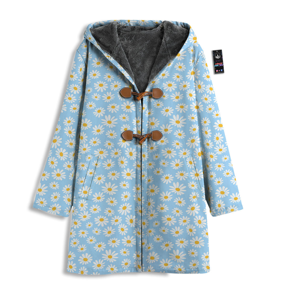 Flower Blue Daisy Print Pattern Men's Windbreaker Jacket-grizzshop