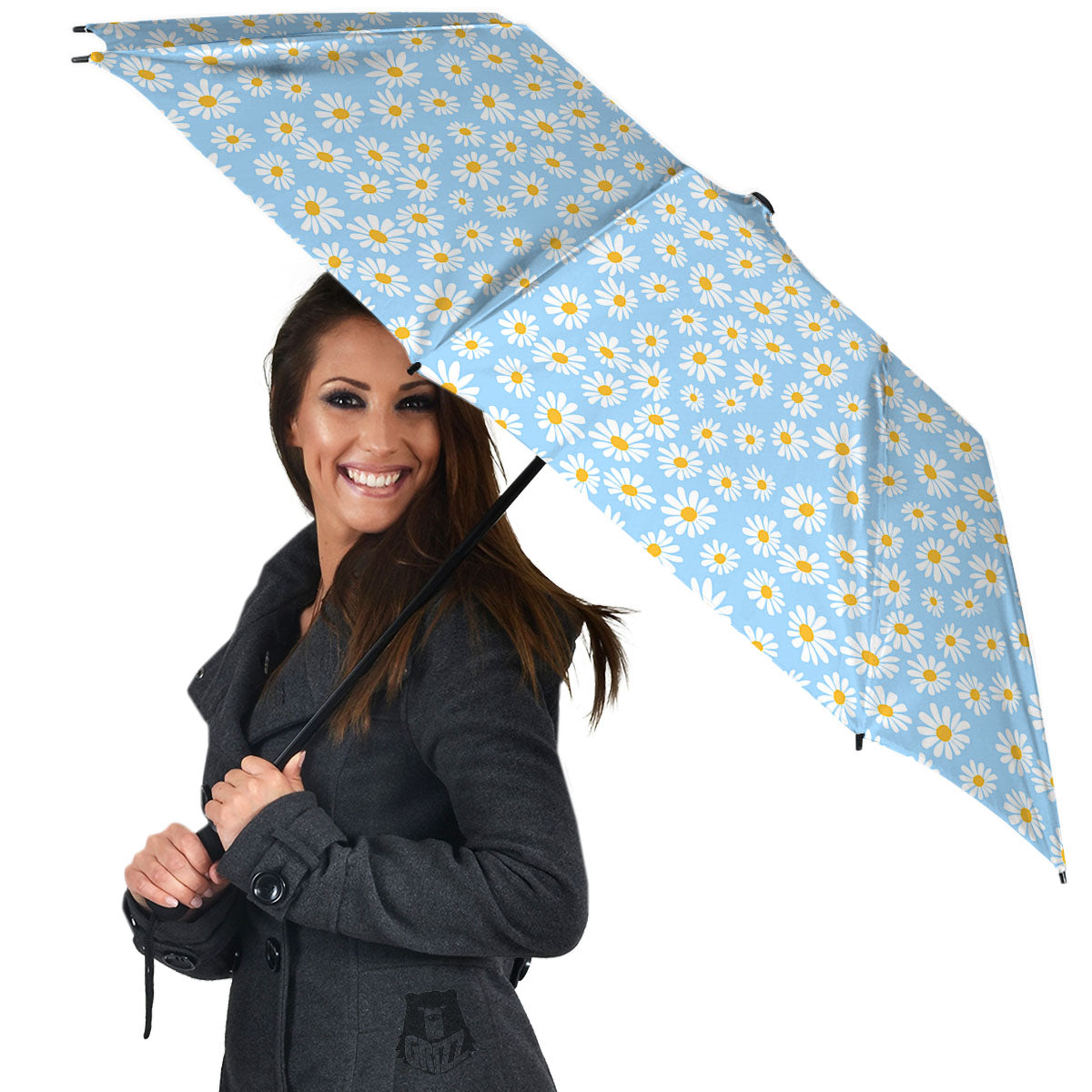 Flower Blue Daisy Print Pattern Umbrella-grizzshop