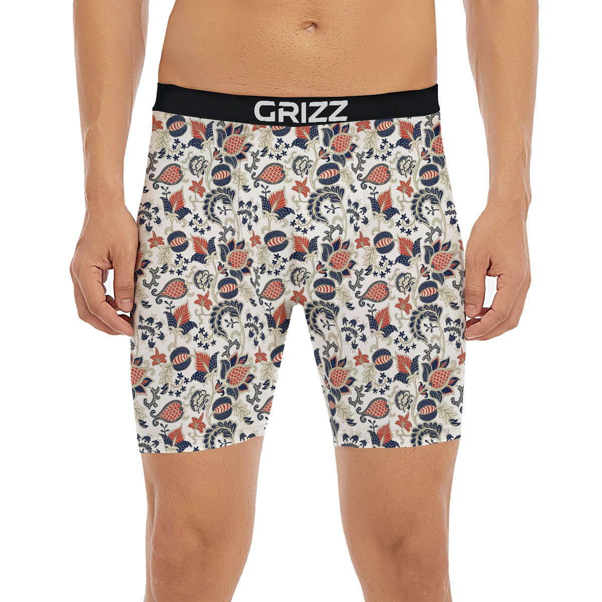 Flower Boho Paisley Print Pattern Boxer Briefs-grizzshop