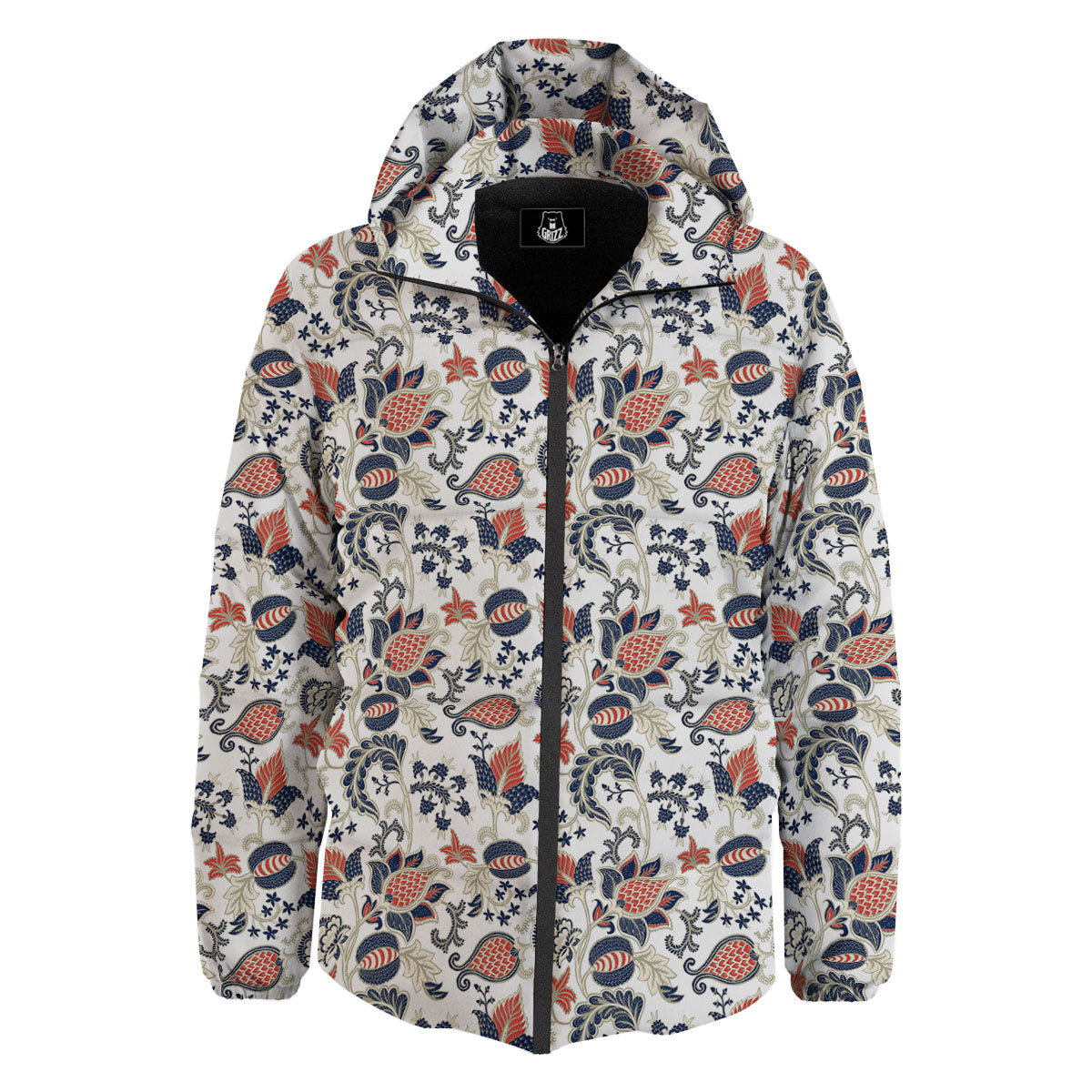 Flower Boho Paisley Print Pattern Down Jacket-grizzshop