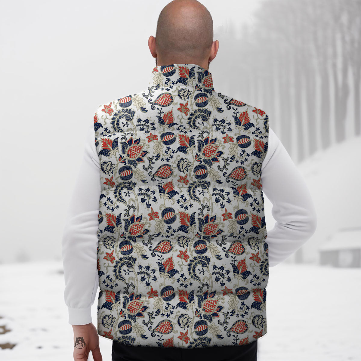 Flower Boho Paisley Print Pattern Down Vest