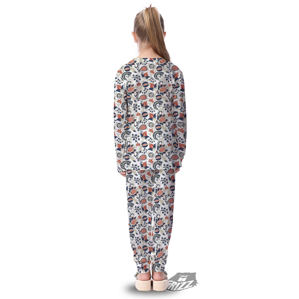 Flower Boho Paisley Print Pattern Kid's Pajamas-grizzshop