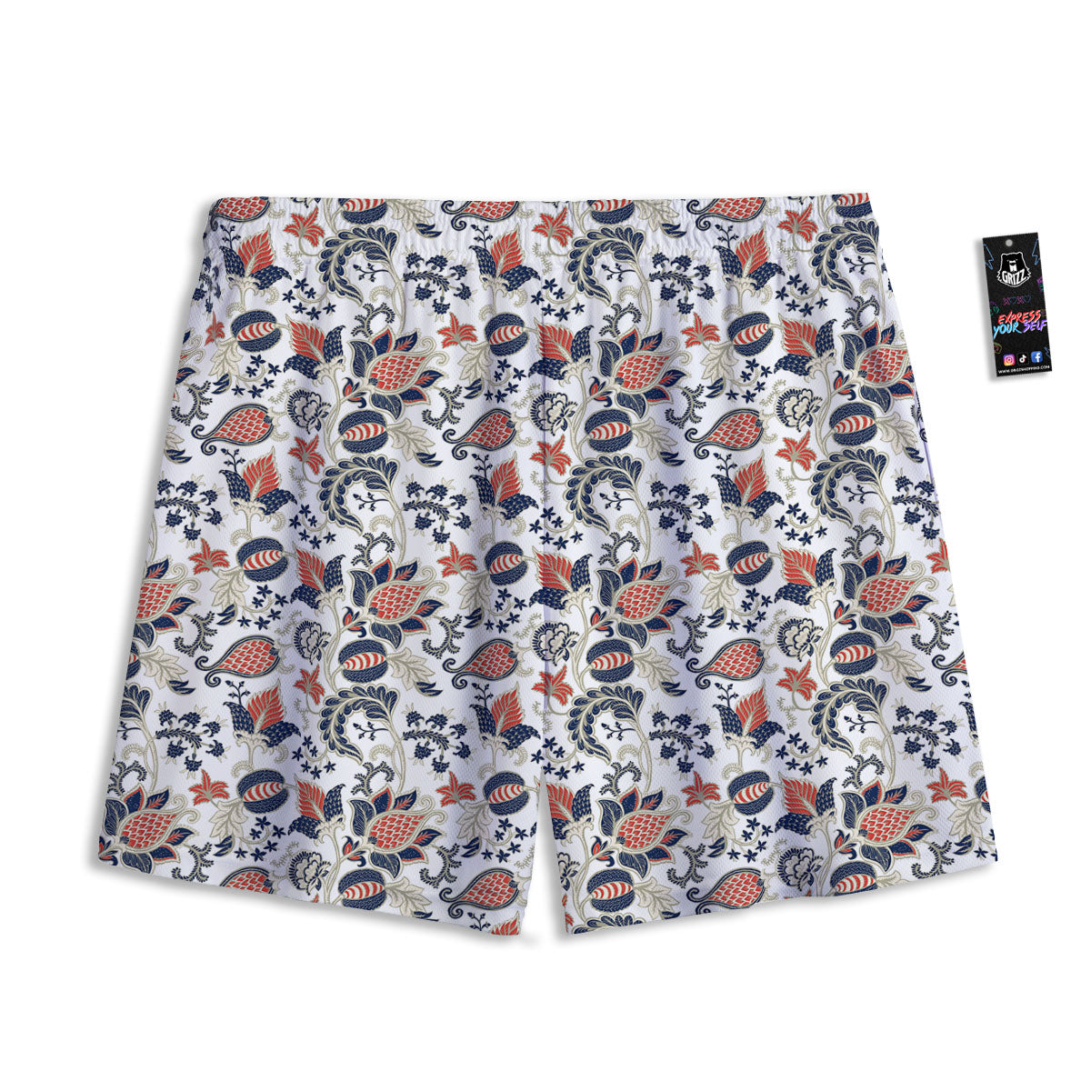 Fossil Dino Skeleton Print Pattern Mesh Shorts