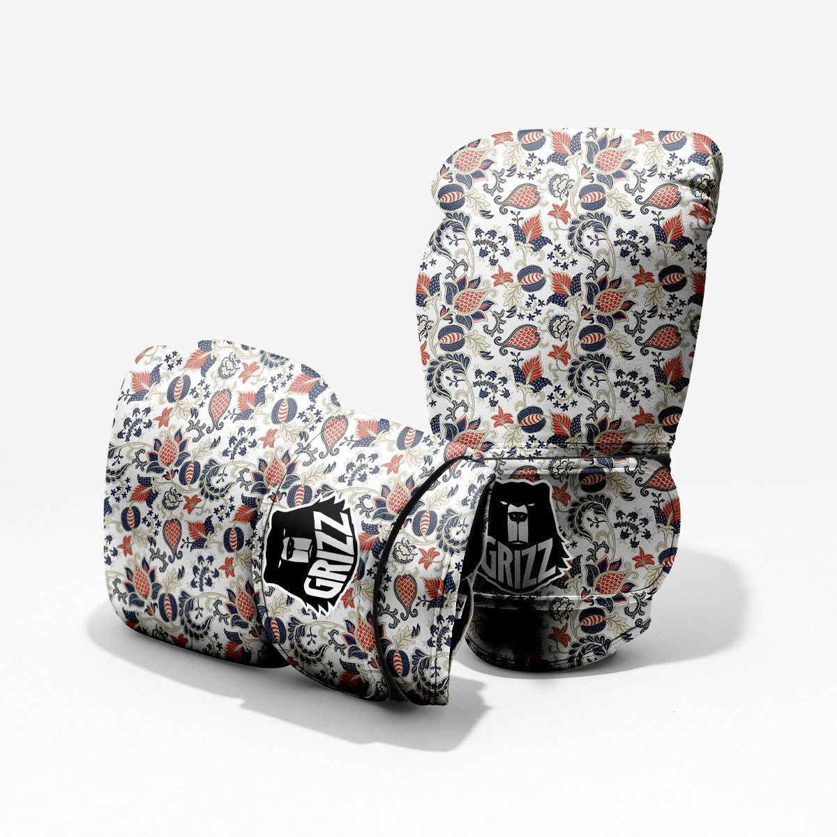 Flower Boho Paisley Print Pattern Pro Boxing Glove