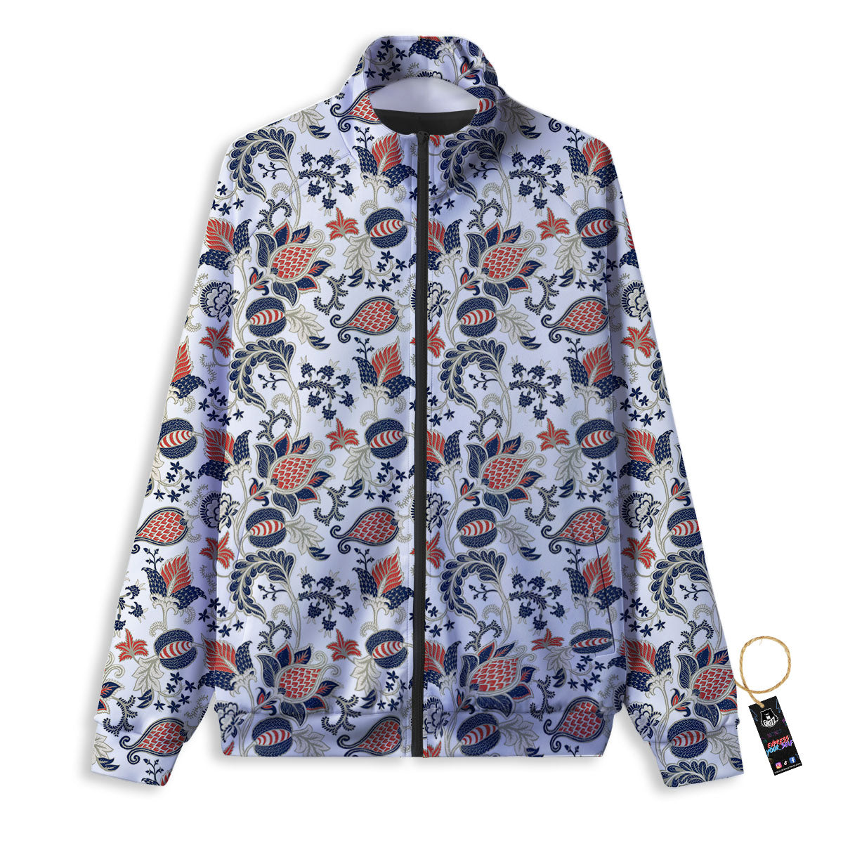 Flower Boho Paisley Print Pattern Track Jacket-grizzshop