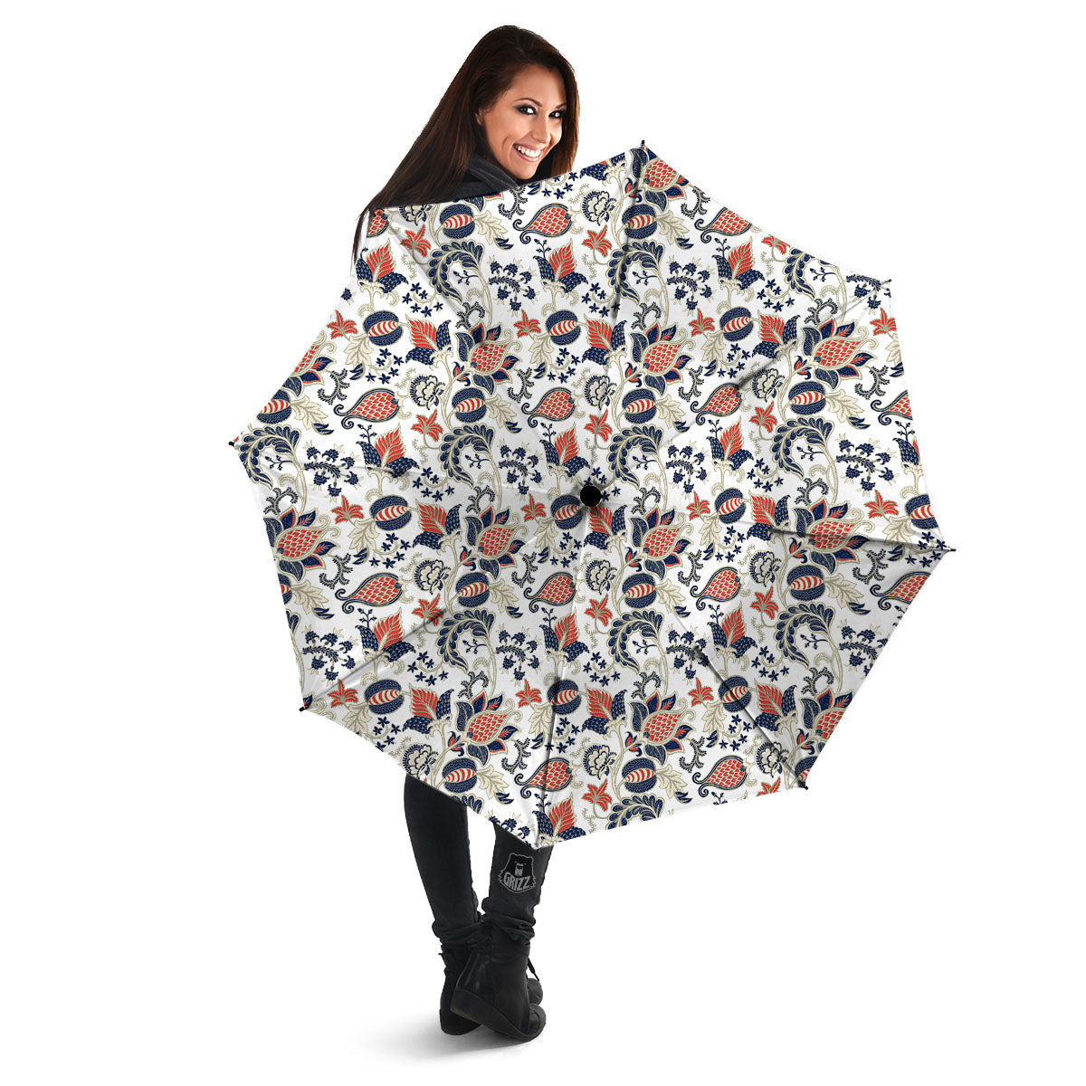 Flower Boho Paisley Print Pattern Umbrella-grizzshop
