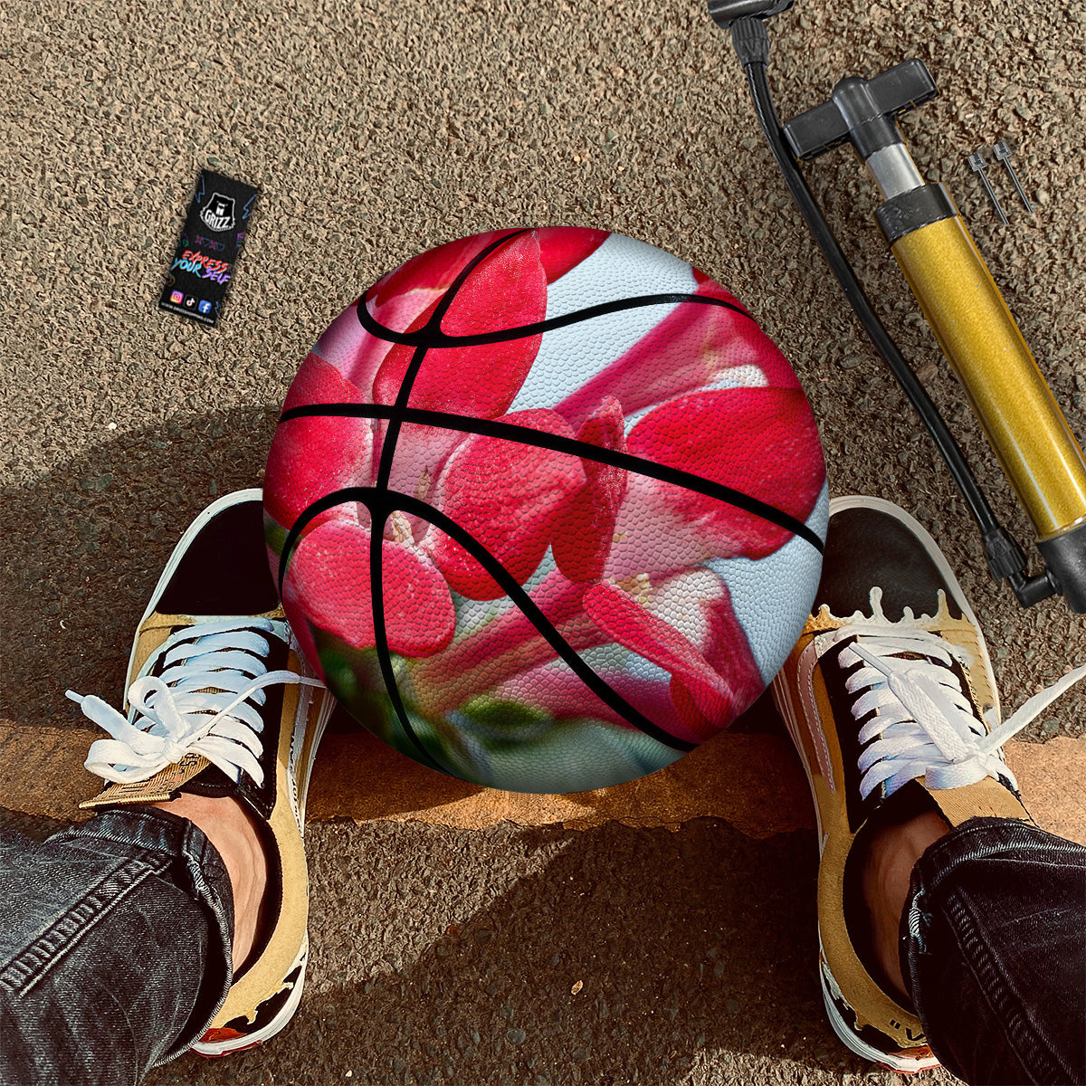 Flower Bouvardia Print Basketball-grizzshop