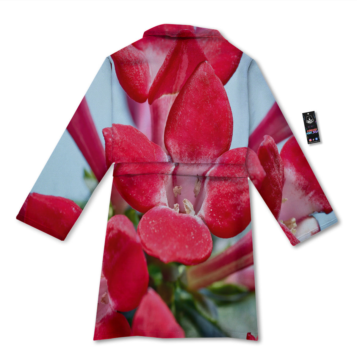 Flower Bouvardia Print Bathrobe-grizzshop