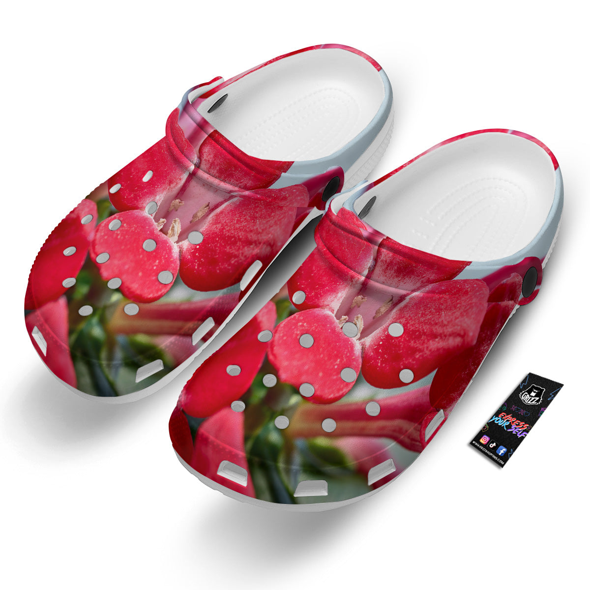 Flower Bouvardia Print Clog-grizzshop