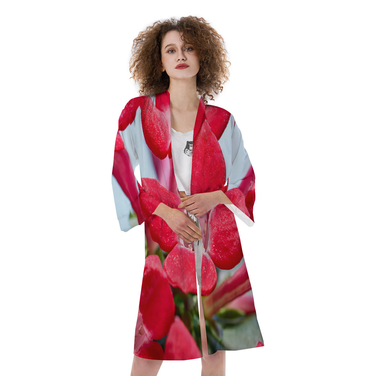 Flower Bouvardia Print Kimono-grizzshop
