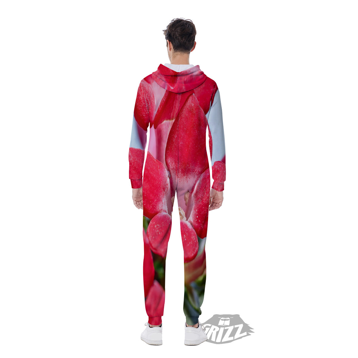 Flower Bouvardia Print Men's Jumpsuit-grizzshop