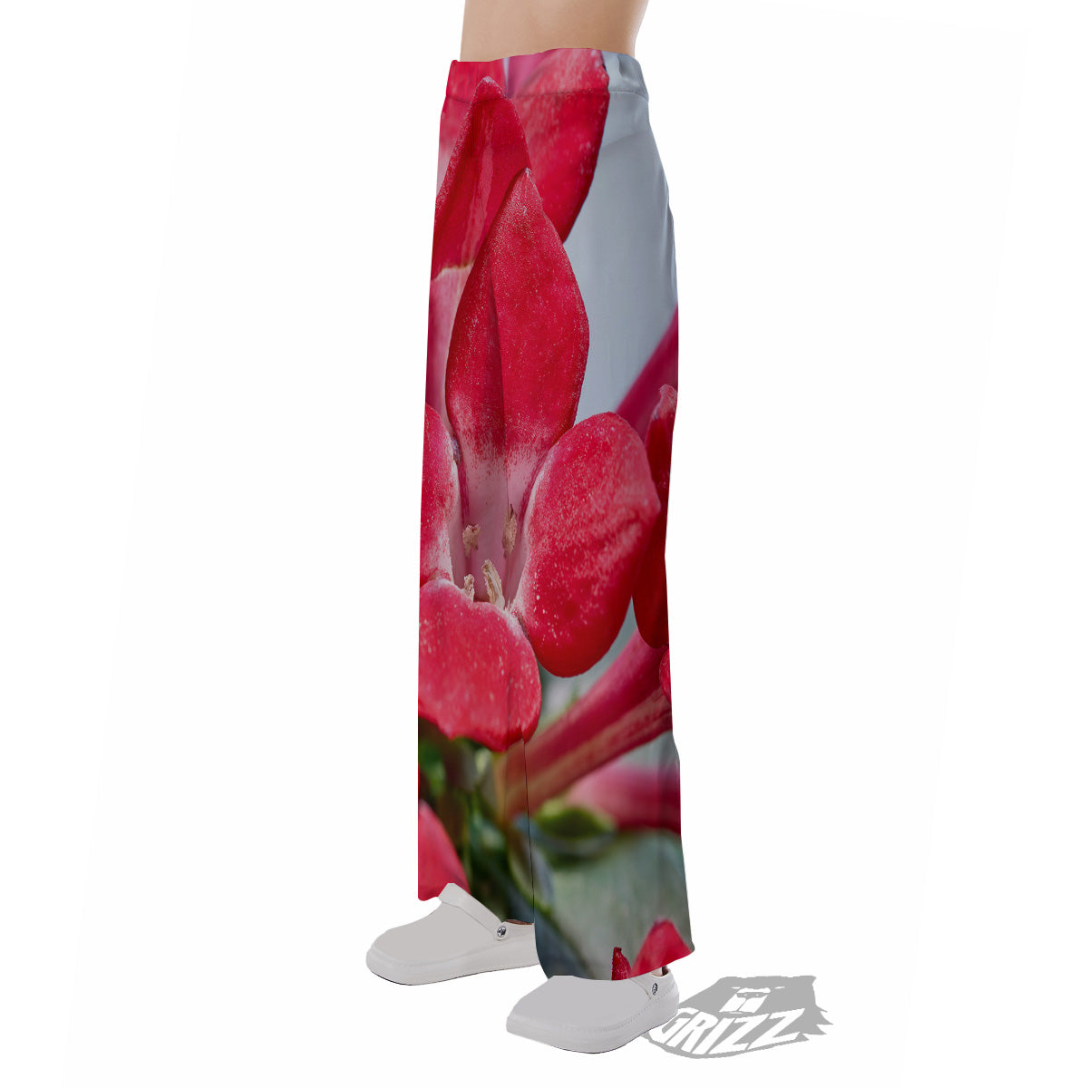 Flower Bouvardia Print Pajama Pants-grizzshop
