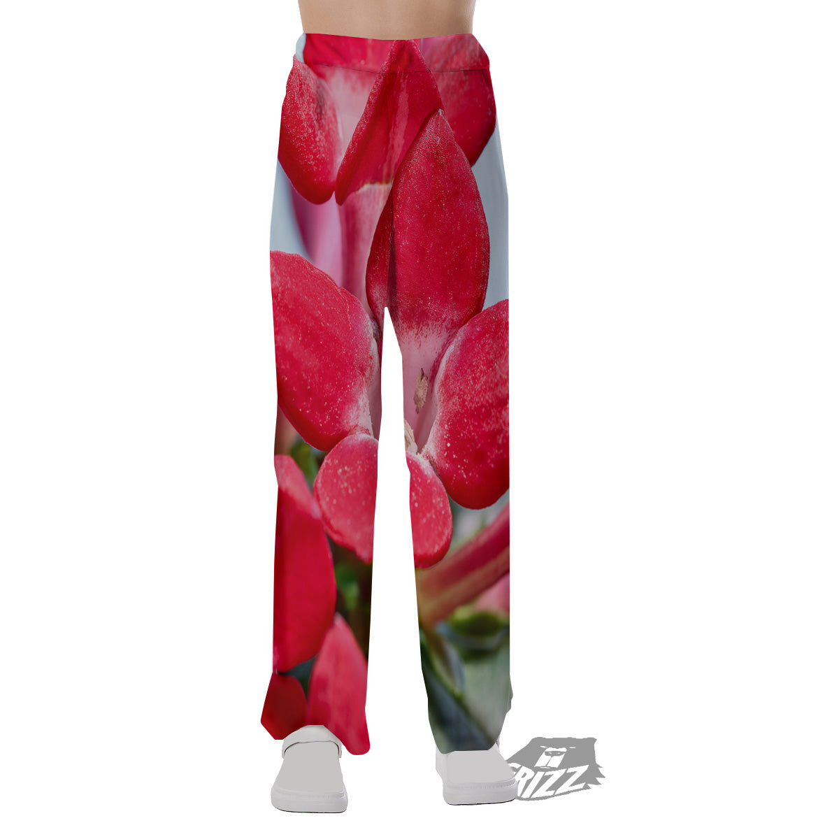Flower Bouvardia Print Pajama Pants-grizzshop