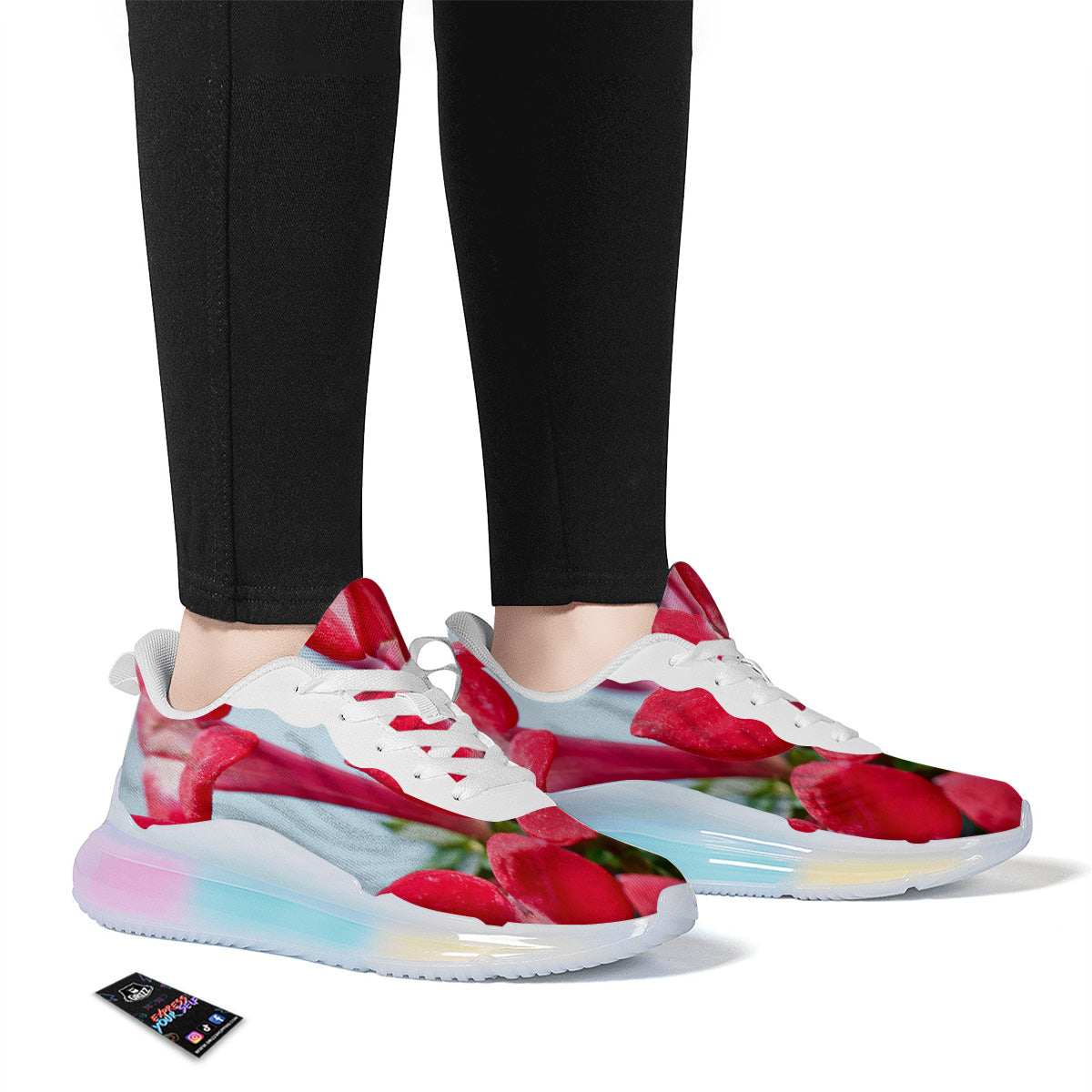 Flower Bouvardia Print Running Sneakers-grizzshop