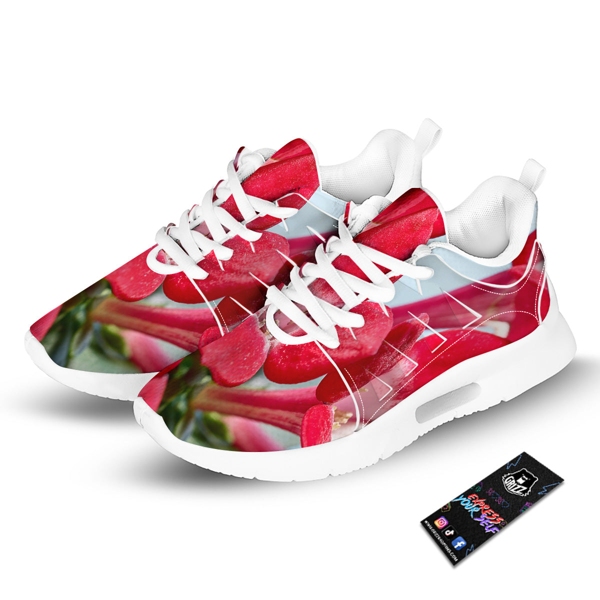 Flower Bouvardia Print Tennis Shoes-grizzshop