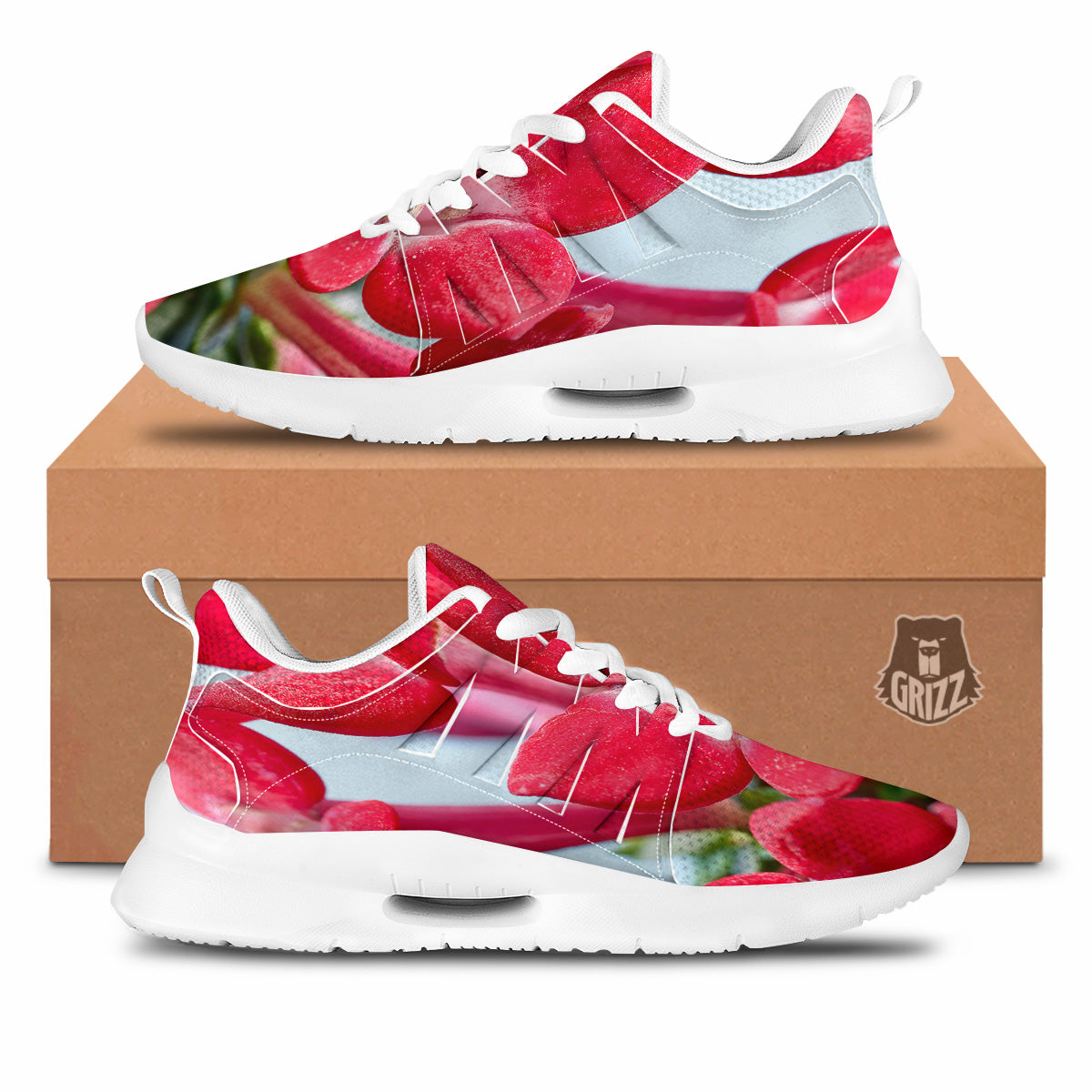 Flower Bouvardia Print Tennis Shoes-grizzshop