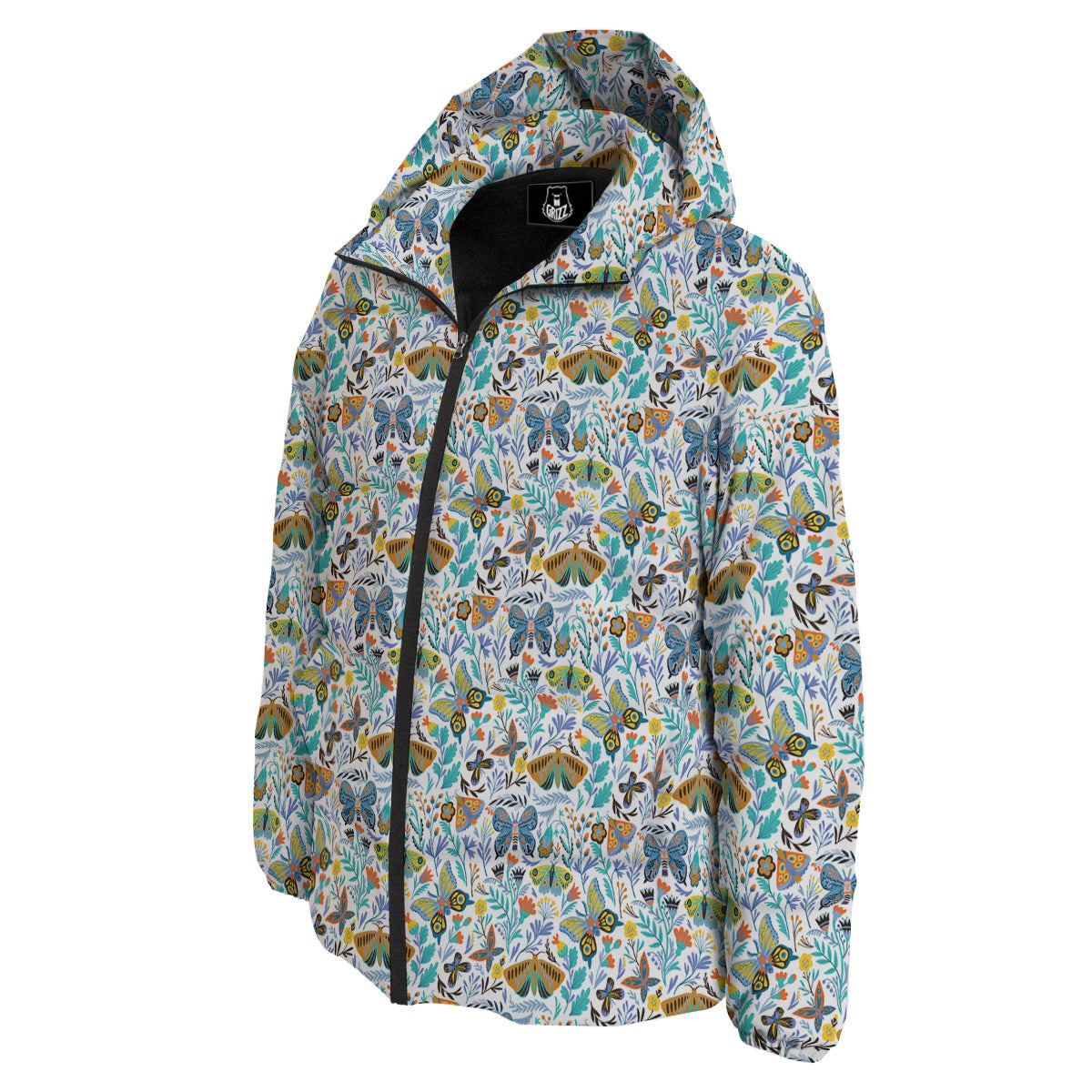 Flower Butterfly And Print Pattern Down Jacket-grizzshop
