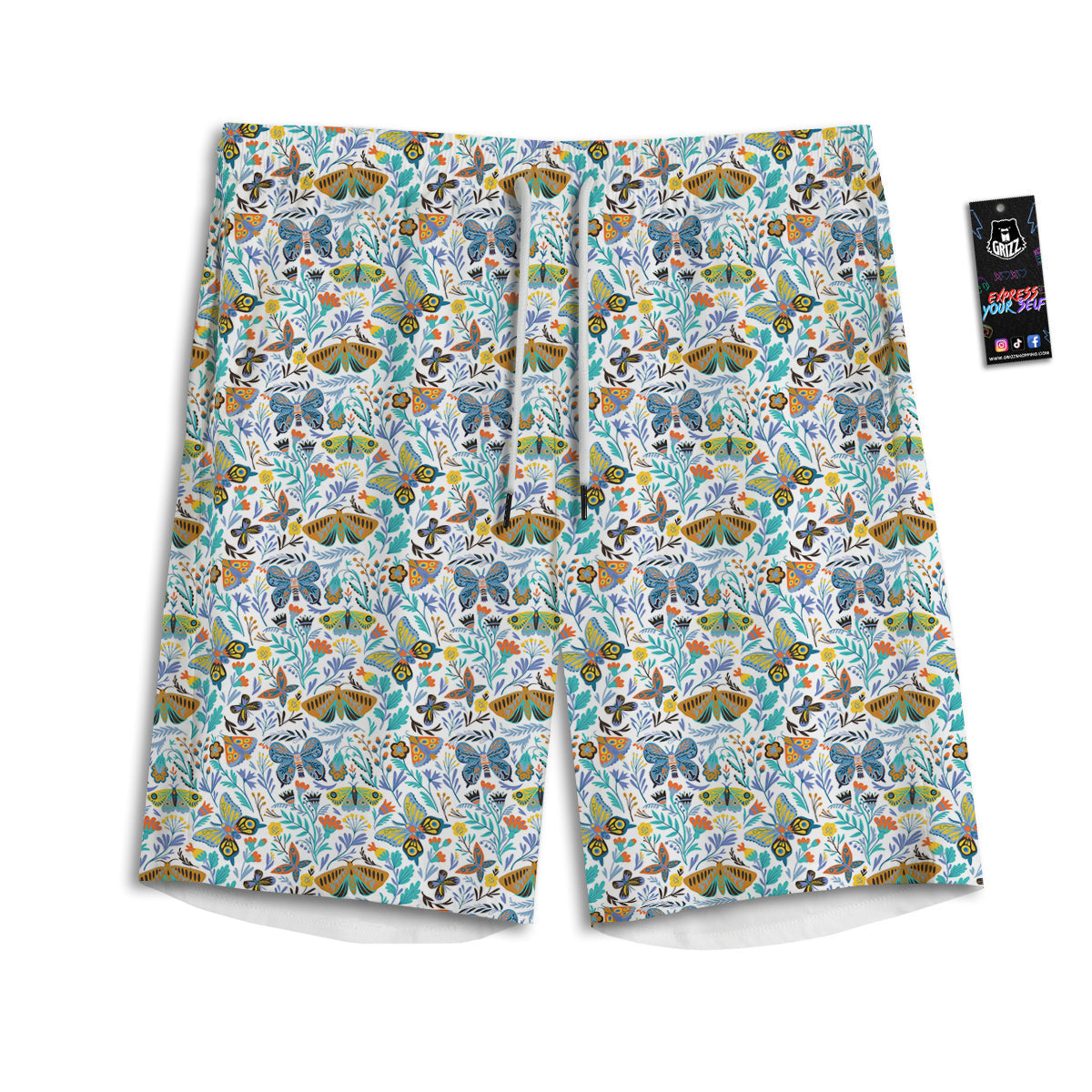 Flower Butterfly And Print Pattern Men's Athletic Shorts