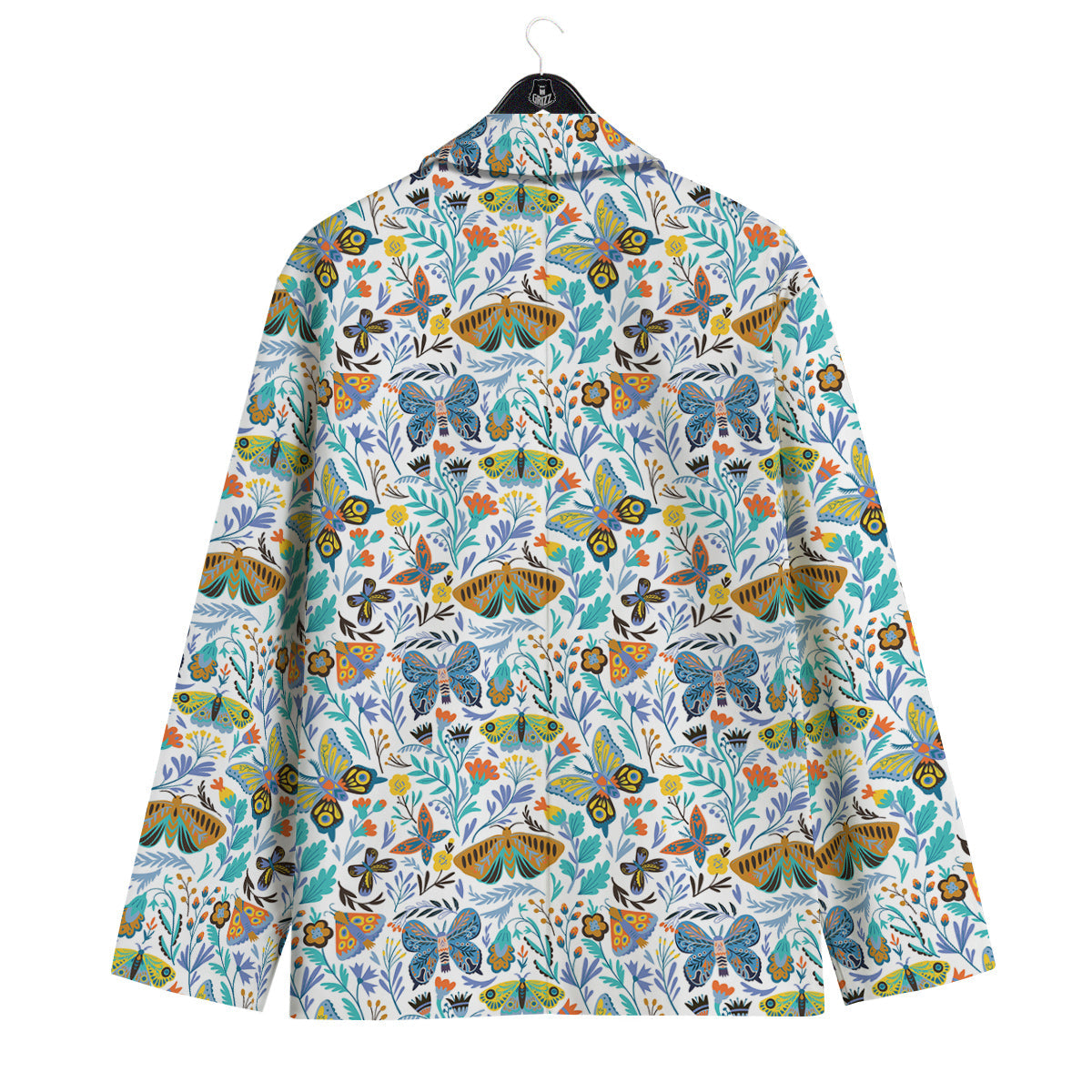 Flower Butterfly And Print Pattern Men's Sport Coat-grizzshop