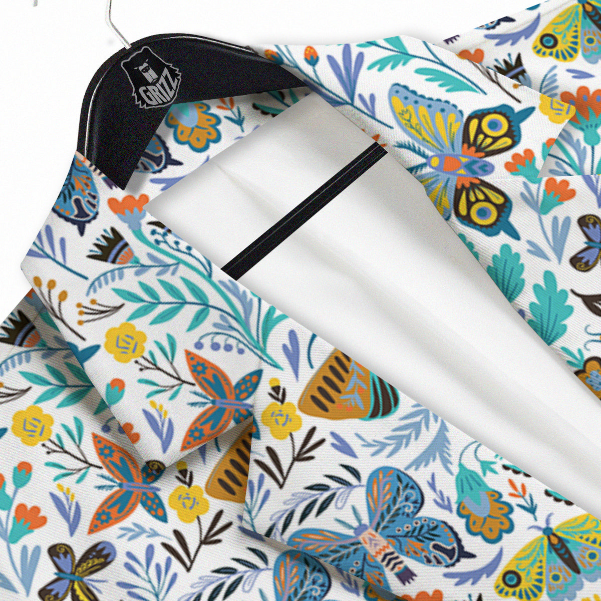 Flower Butterfly And Print Pattern Men's Sport Coat-grizzshop