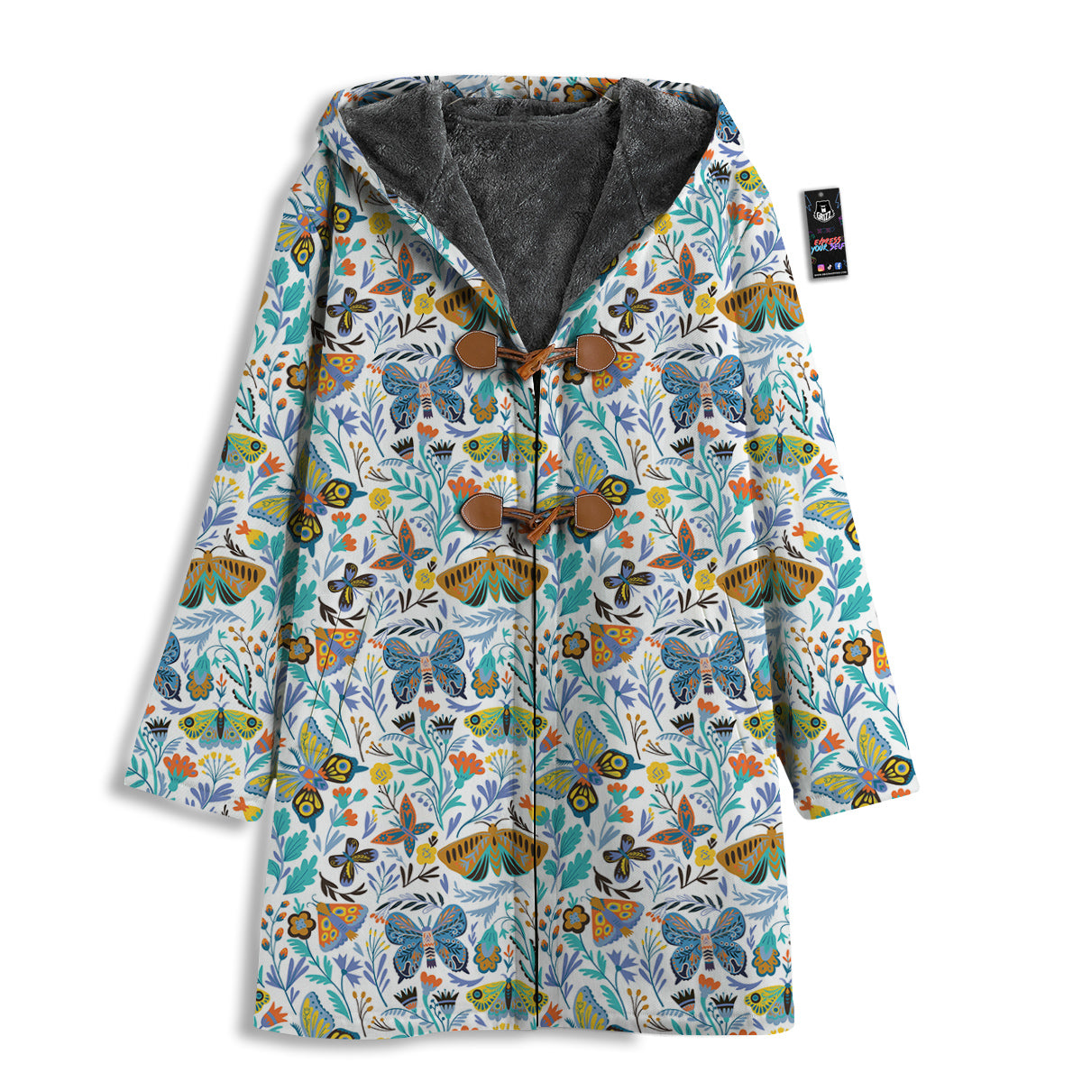 Flower Butterfly And Print Pattern Men's Windbreaker Jacket-grizzshop