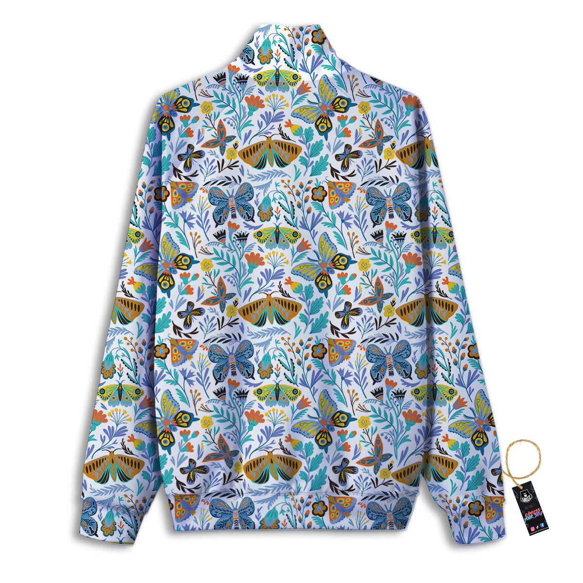 Flower Butterfly And Print Pattern Track Jacket-grizzshop