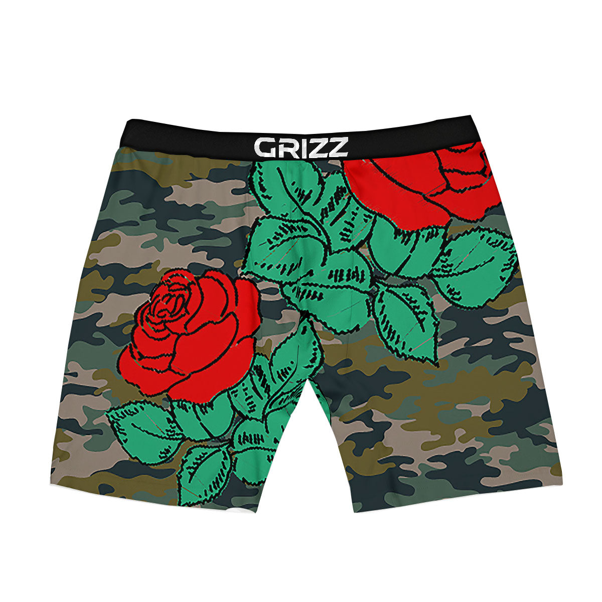 Flower Camouflage Red Rose Print Boxer Briefs-grizzshop
