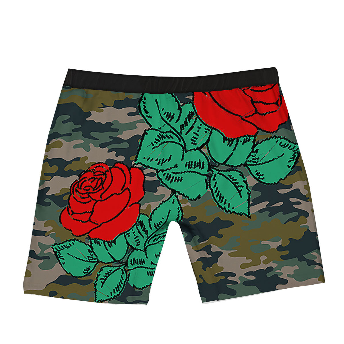 Flower Camouflage Red Rose Print Boxer Briefs-grizzshop