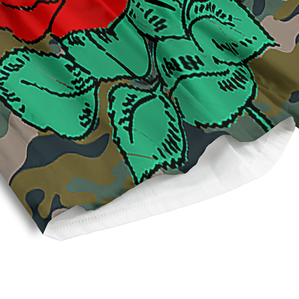 Flower Camouflage Red Rose Print Men's Athletic Shorts