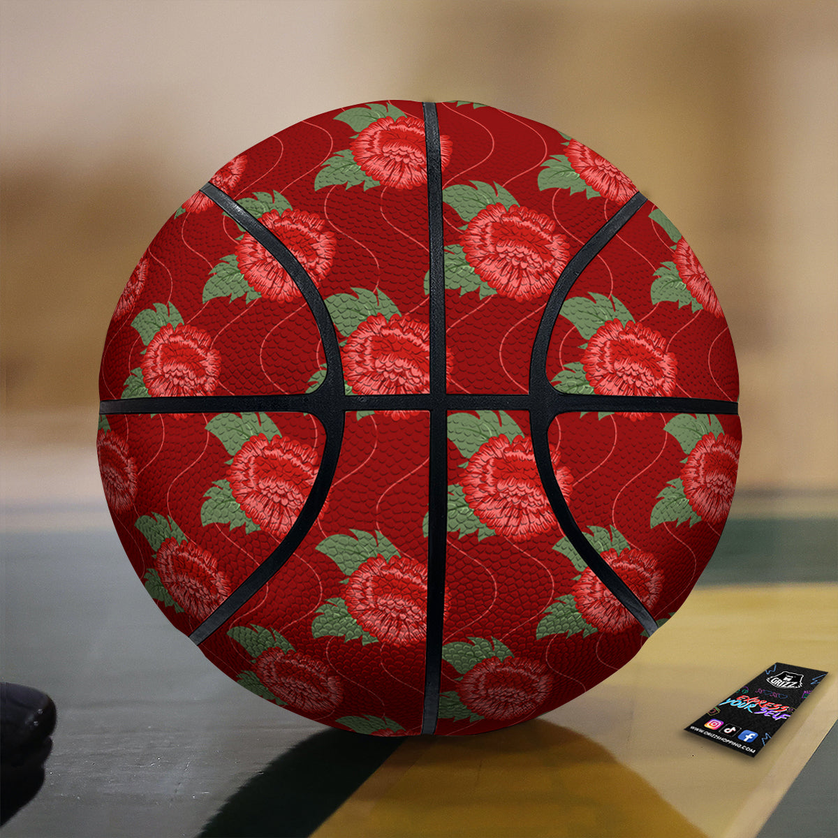 Flower Chinese Vintage Print Pattern Basketball