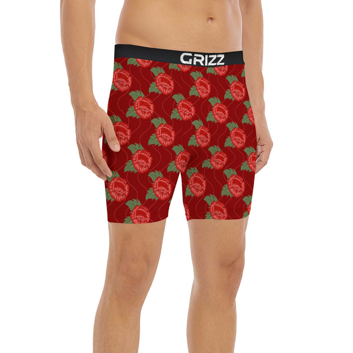 Flower Chinese Vintage Print Pattern Boxer Briefs-grizzshop
