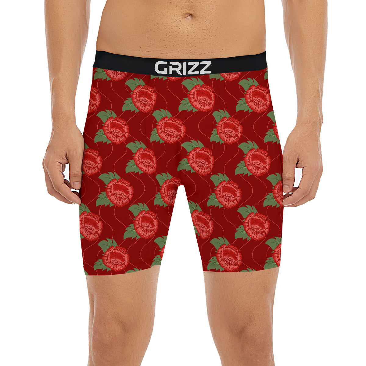 Flower Chinese Vintage Print Pattern Boxer Briefs-grizzshop