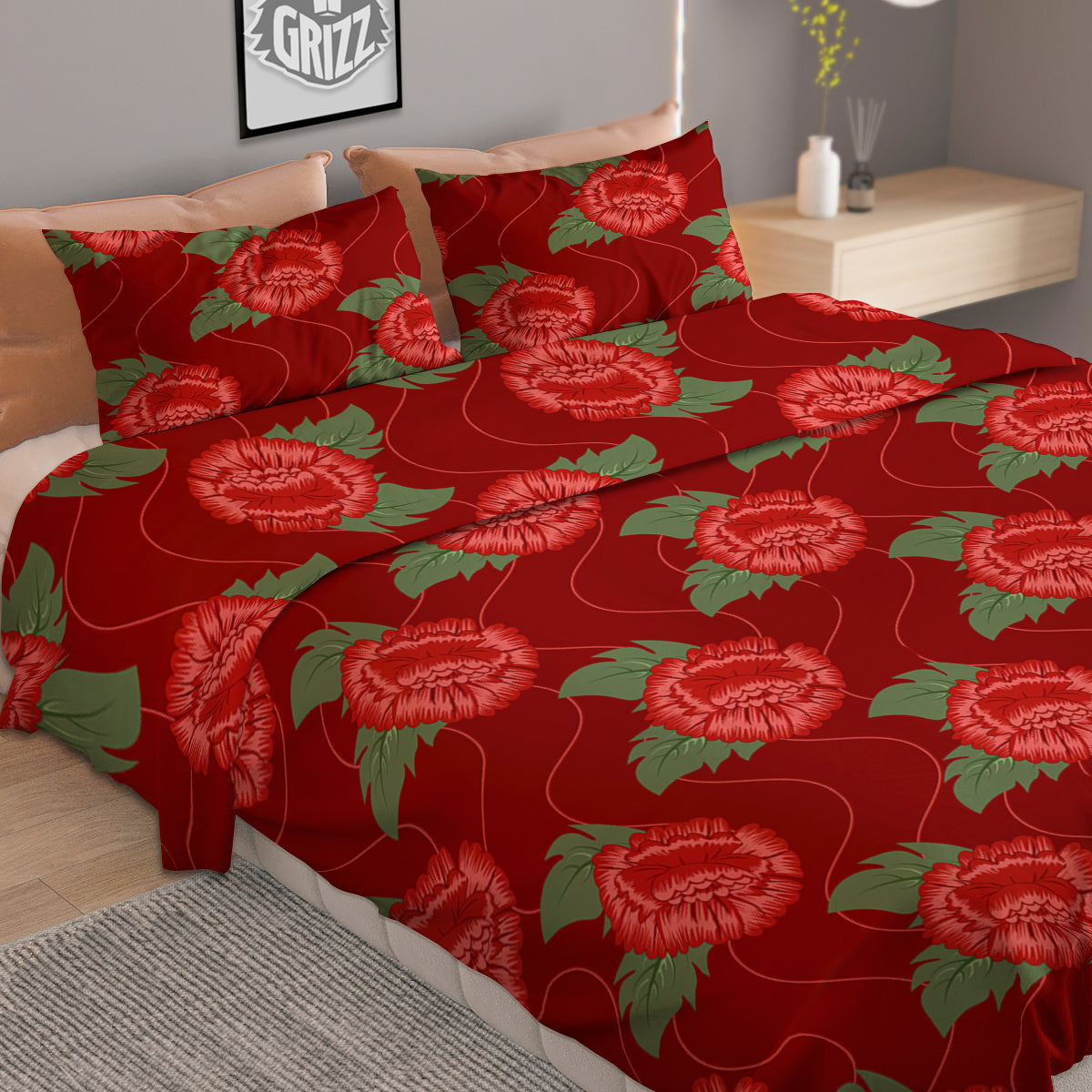 Flower Chinese Vintage Print Pattern Duvet Cover Bedding Set