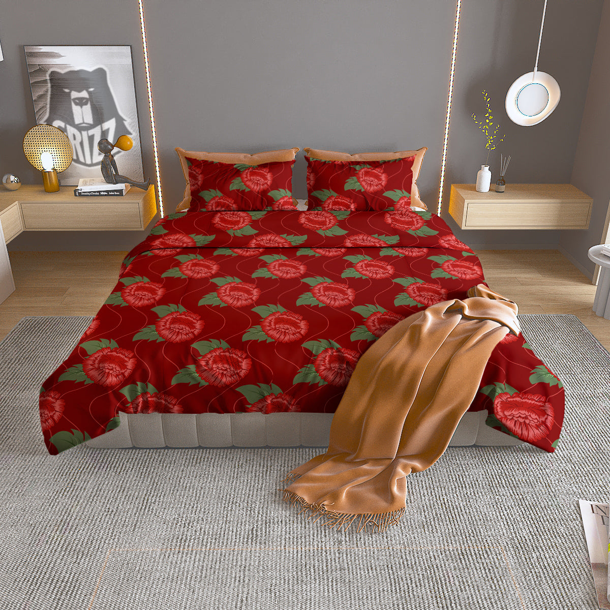 Flower Chinese Vintage Print Pattern Duvet Cover Bedding Set