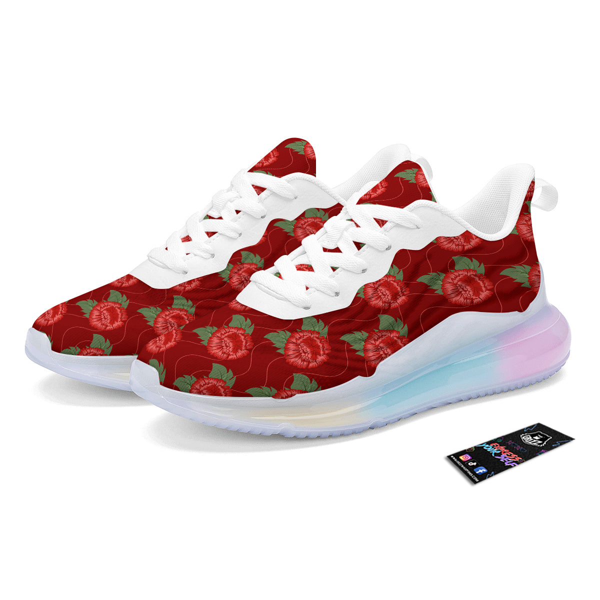 Flower Chinese Vintage Print Pattern Running Sneakers-grizzshop