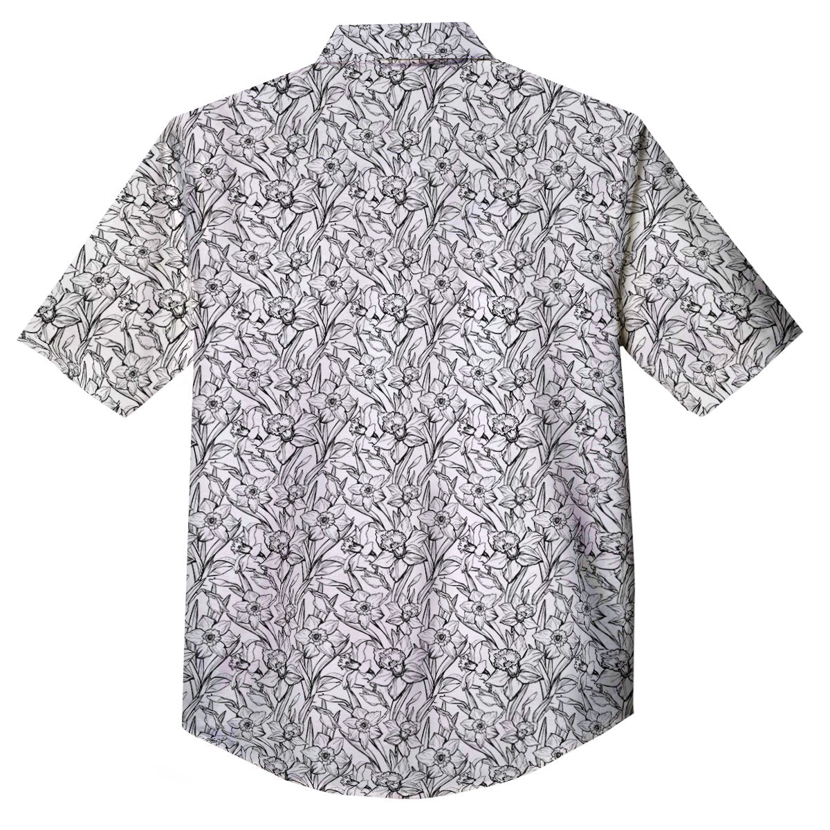 Flower Daffodil Drawing Print Pattern Button Up Shirt-grizzshop
