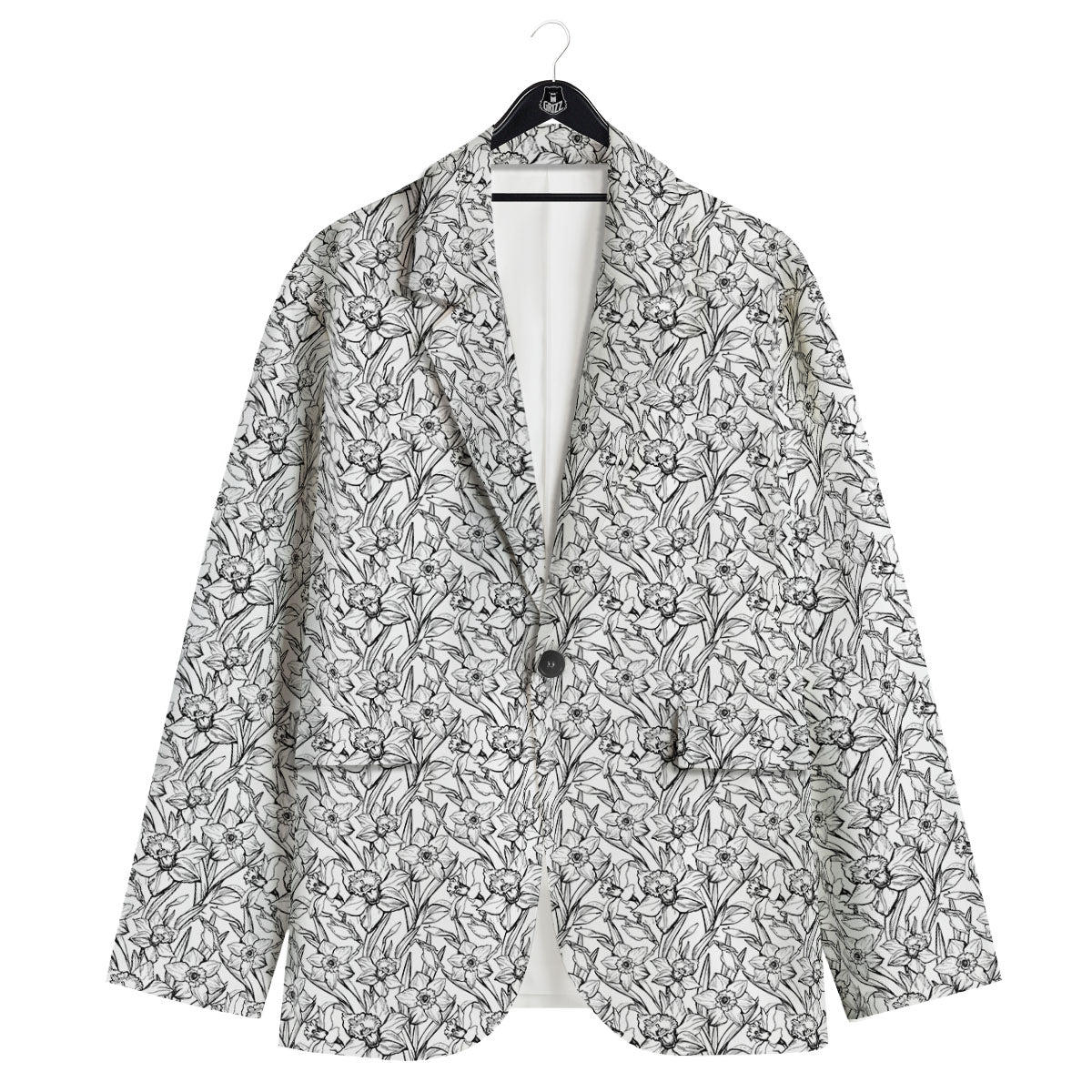 Flower Daffodil Drawing Print Pattern Men's Sport Coat-grizzshop