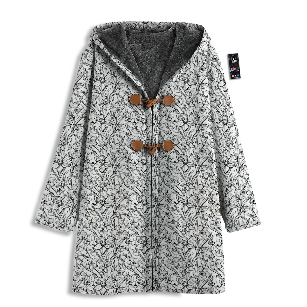 Flower Daffodil Drawing Print Pattern Men's Windbreaker Jacket-grizzshop