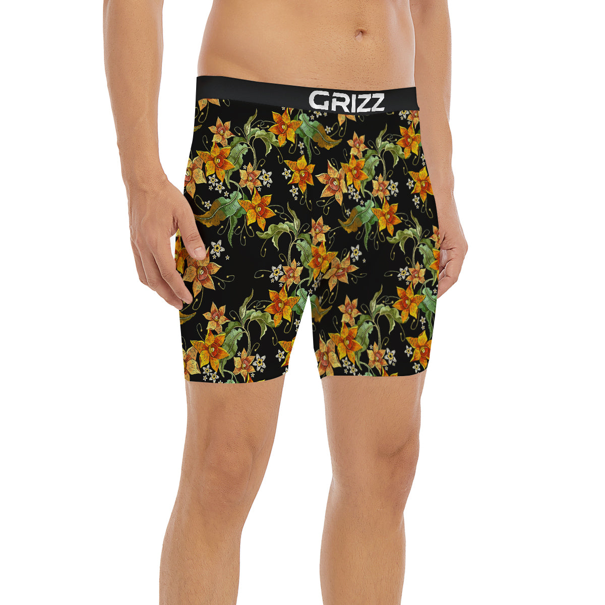 Flower Daffodil Vintage Print Pattern Boxer Briefs-grizzshop