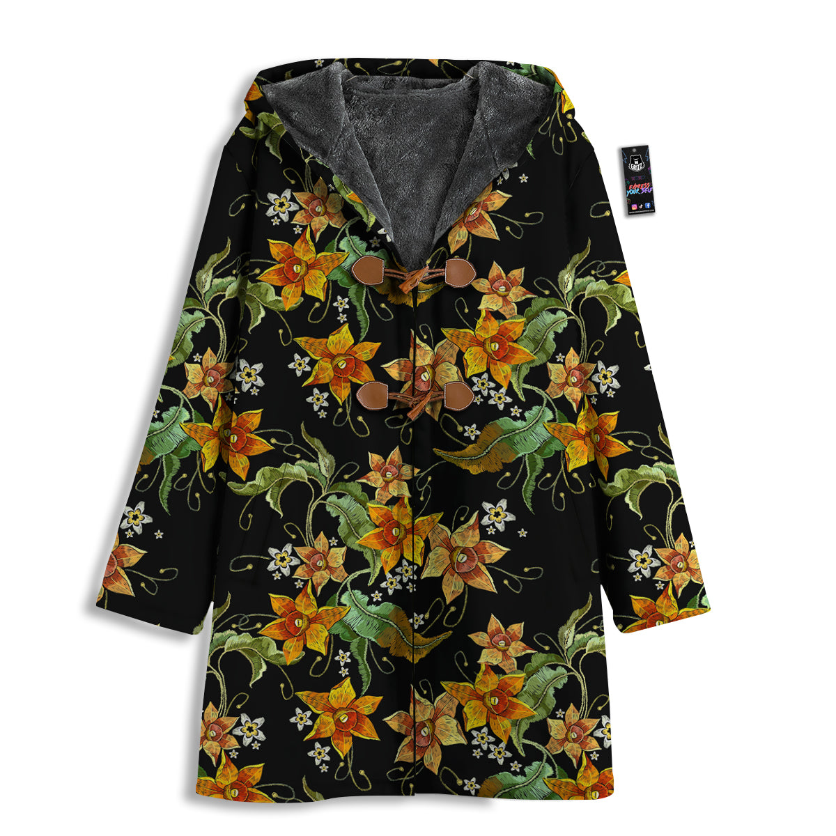 Flower Daffodil Vintage Print Pattern Men's Windbreaker Jacket-grizzshop