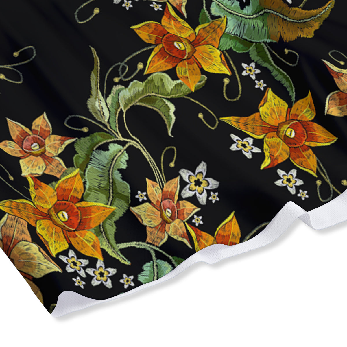 Flower Daffodil Vintage Print Pattern Mesh Shorts