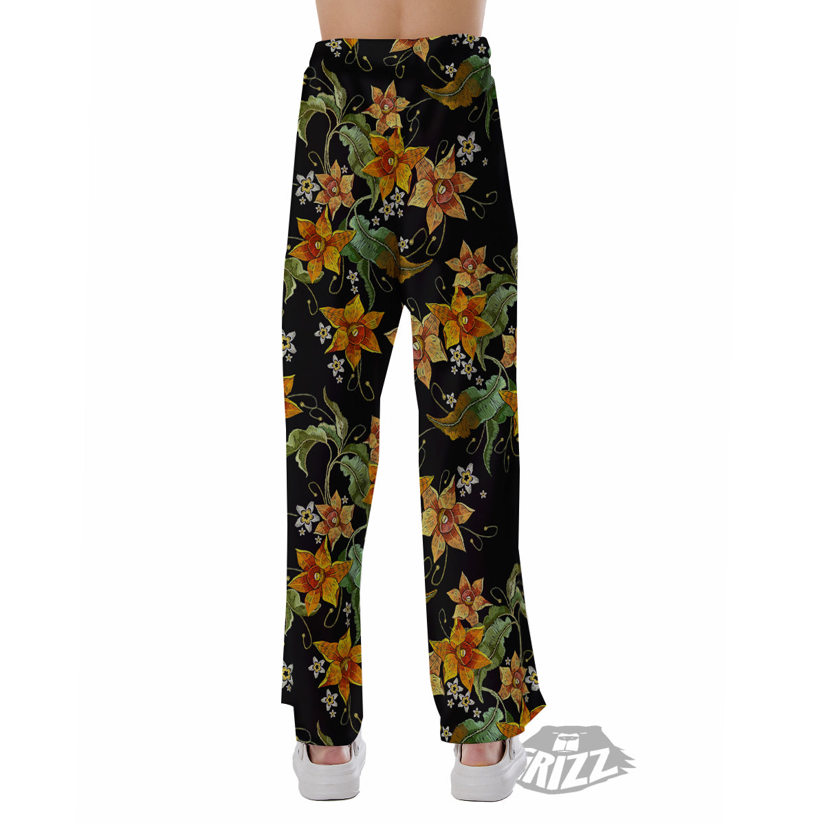 Flower Daffodil Vintage Print Pattern Pajama Pants-grizzshop