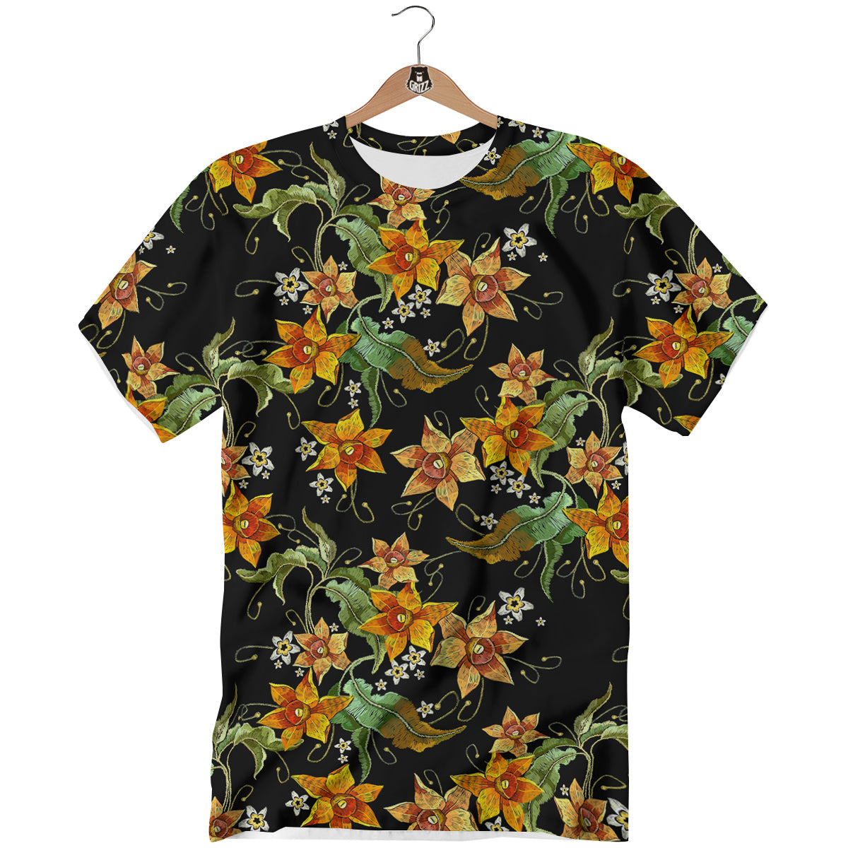 Flower Daffodil Vintage Print Pattern T-Shirt-grizzshop