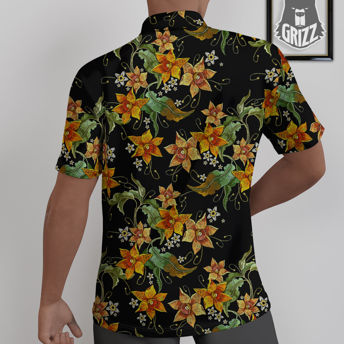 Flower Daffodil Vintage Print Pattern Untucked Shirts-grizzshop