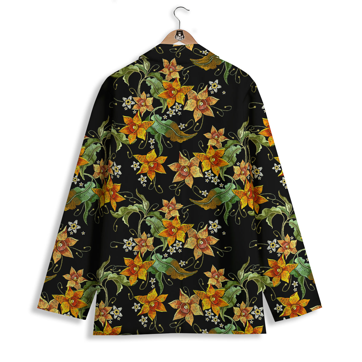 Flower Daffodil Vintage Print Pattern Women's Blazer-grizzshop