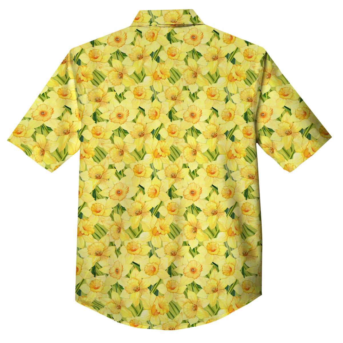 Flower Daffodil Watercolor Print Pattern Button Up Shirt-grizzshop