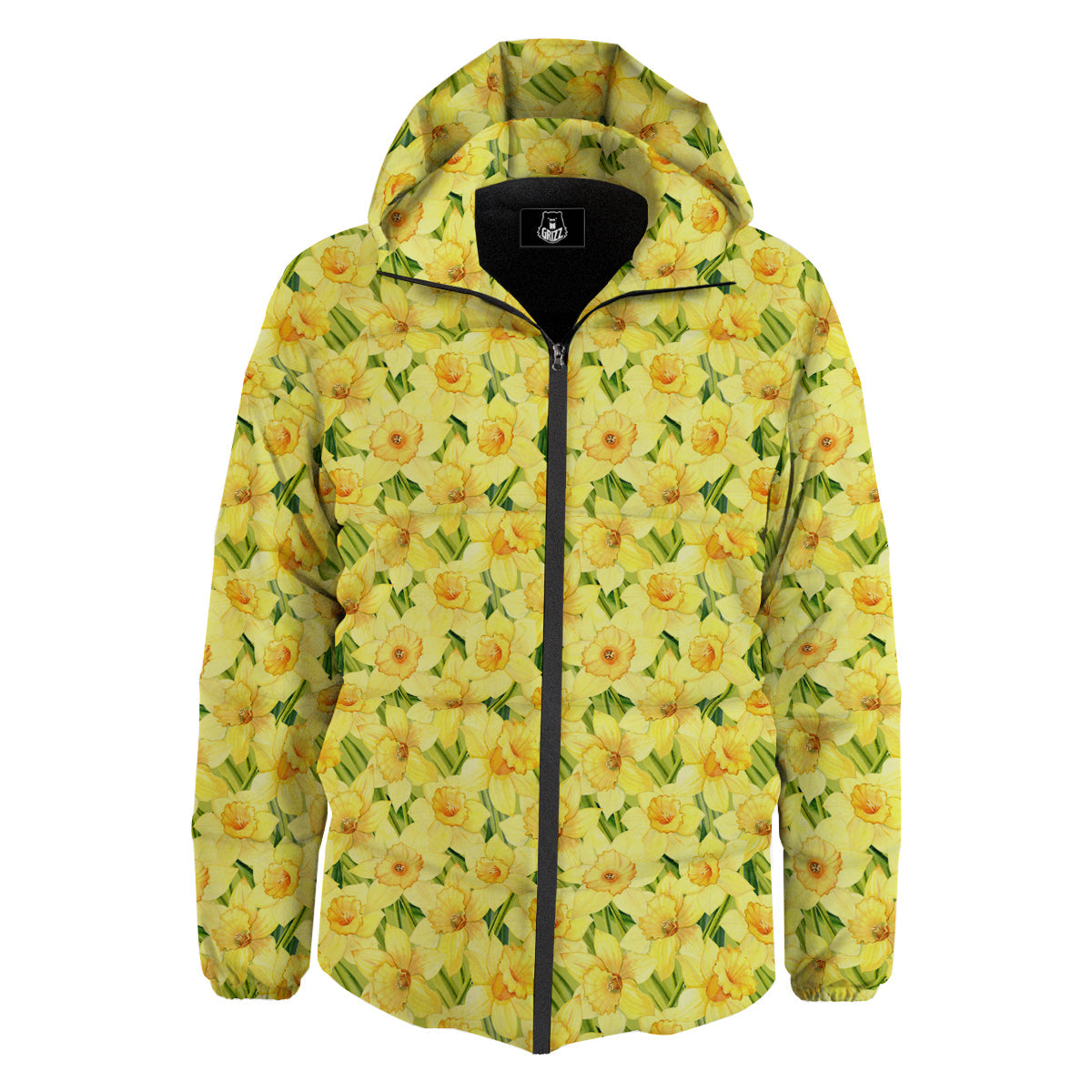 Flower Daffodil Watercolor Print Pattern Down Jacket-grizzshop