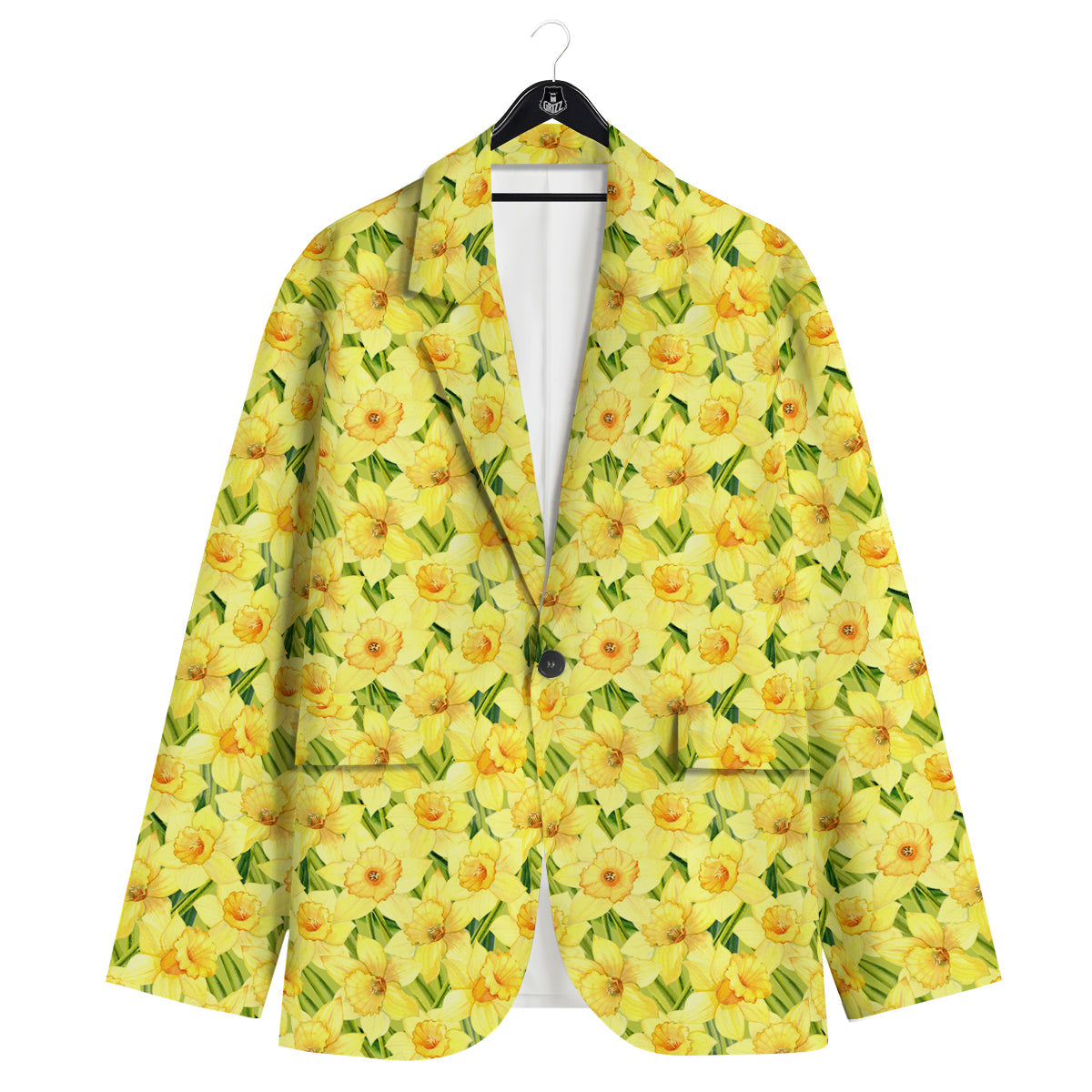 Flower Daffodil Watercolor Print Pattern Men's Sport Coat-grizzshop