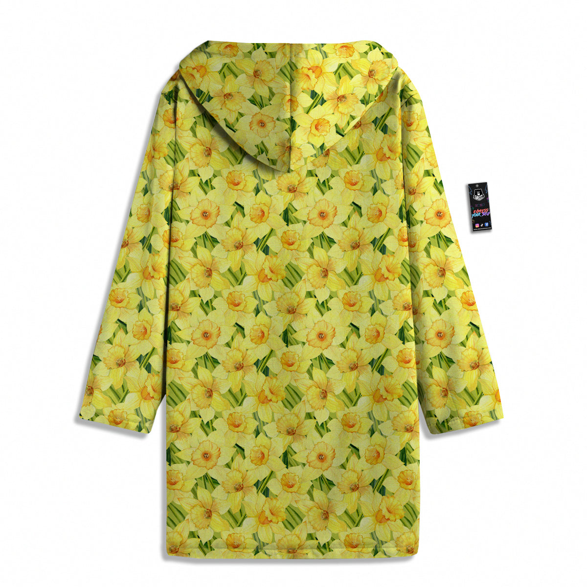 Flower Daffodil Watercolor Print Pattern Men's Windbreaker Jacket-grizzshop