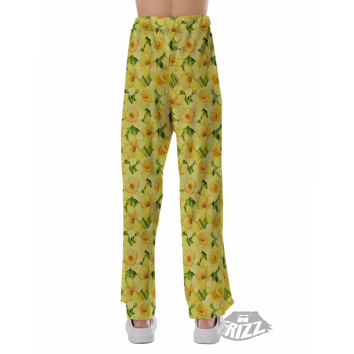Flower Daffodil Watercolor Print Pattern Pajama Pants-grizzshop